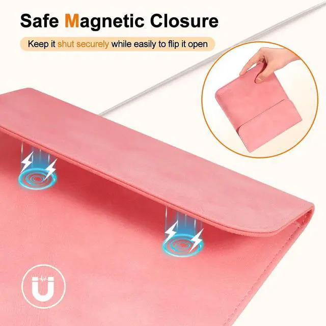 Alt view image 4 of 7 - 7 Inch Sleeve Case, Compatible with All 7'' E-Reader Book (10th Gen. 2019/9th Gen. 2017) & Kobo Devices, Protective Sleeve Cover Pouch Bag Carrying Case for eReader, Pink