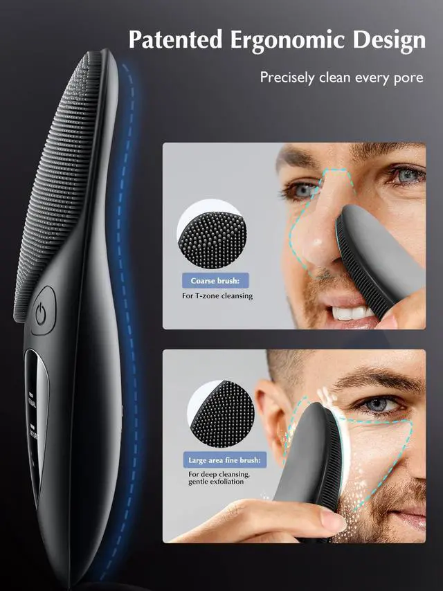 Alt view image 3 of 7 - JMY05 Silicone Face Scrubber Facial Cleansing Brush: Portable Waterproof Rechargeable Face Wash Brush, 4 Cleansing Modes, Electric Face Exfoliator for Men Women Cleaning, Exfoliating, Massaging