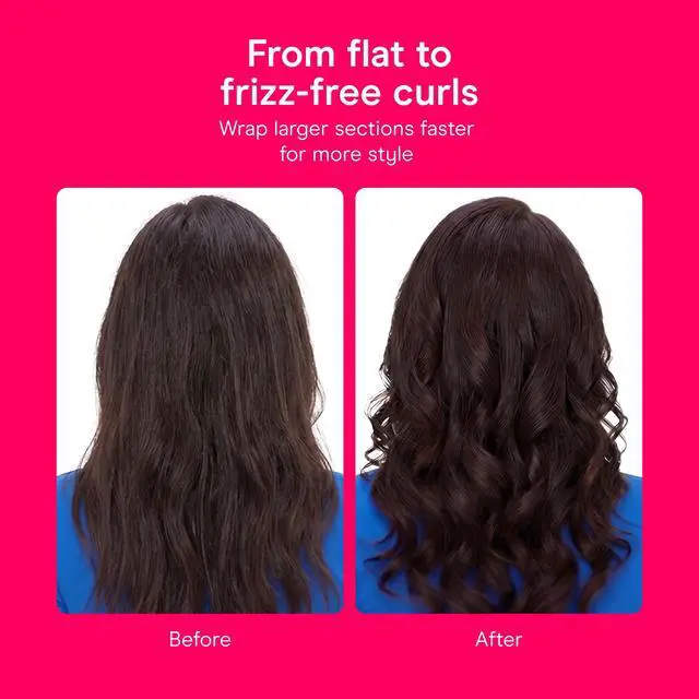 Alt view image 3 of 7 - Double Ceramic 1 1/2-Inch Extra Long Barrel Curling Iron, Soft Waves for All Hair Types, 30 Heat Settings, Dual Voltage, Auto-Off, White/Rose Gold, CD710