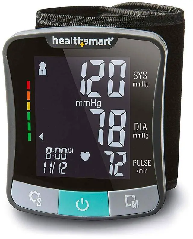 Main image of Digital Premium Wrist Blood Pressure Monitor with Cuff That Measures Pulse Heartbeat and High or Low BP, 120 Reading Memory Stores Up to 60 Readings for 2 Users