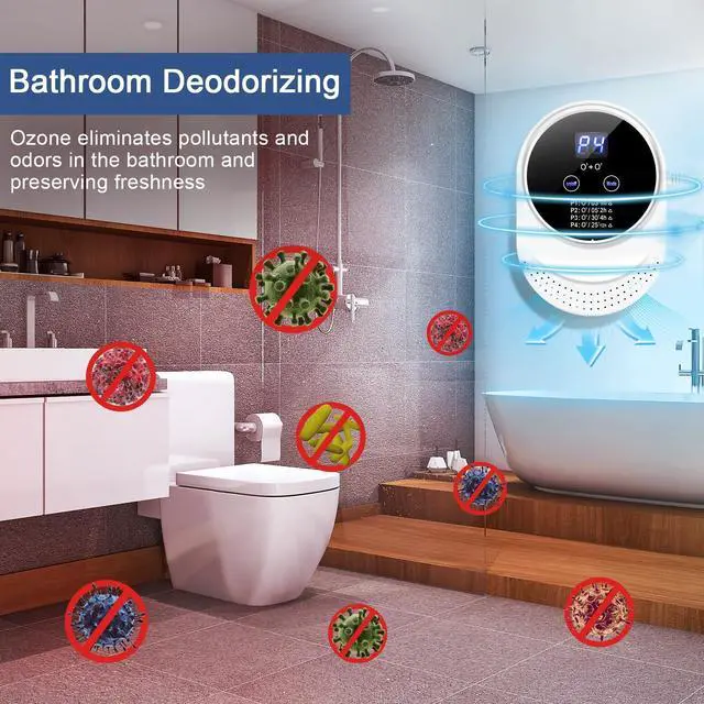 Alt view image 3 of 7 - Ozone Odor Eliminator for Strong Odor 99% Cat Litter Deodorizer Dog Poof Odor Removal Home Plug in Air Purifier for Bedroom Toilet Kitchen Pets Shoe Smoke Car Formaldehyde Air Freshener White