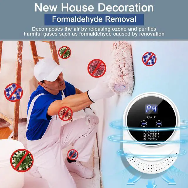 Alt view image 5 of 7 - Ozone Odor Eliminator for Strong Odor 99% Cat Litter Deodorizer Dog Poof Odor Removal Home Plug in Air Purifier for Bedroom Toilet Kitchen Pets Shoe Smoke Car Formaldehyde Air Freshener White