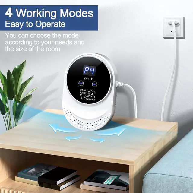 Alt view image 7 of 7 - Ozone Odor Eliminator for Strong Odor 99% Cat Litter Deodorizer Dog Poof Odor Removal Home Plug in Air Purifier for Bedroom Toilet Kitchen Pets Shoe Smoke Car Formaldehyde Air Freshener White