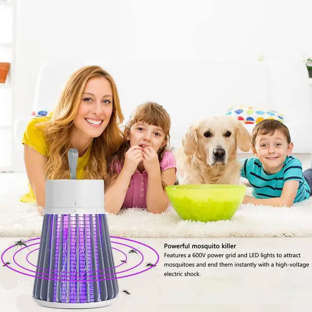 Alt view image 6 of 7 - Bug Zapper Outdoor,Electric Mosquito Zapper Portable Camp Mosquito Killer,Rechargeable Indoor Fly Zapper,Electric Fly Zapper,Fly Traps,Flying Insects Zapper Outdoor (White)