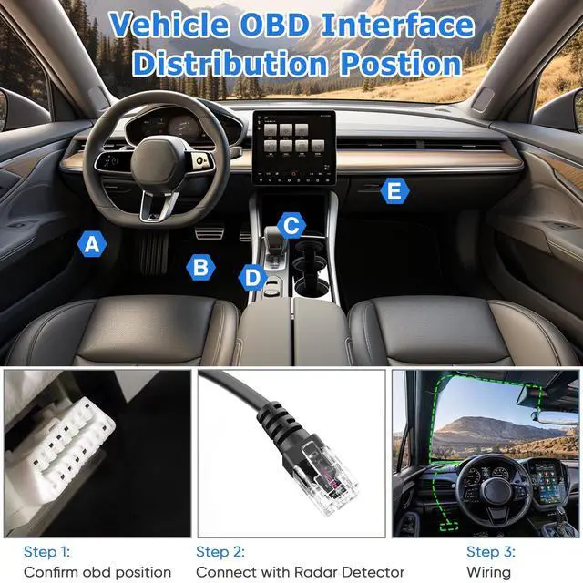Alt view image 7 of 7 - Escort MAX 360 Passport Unide R1/R3 Beltronics Radenso XP etc Radar Detector OBDII Power Cord - RJ11 Adapter