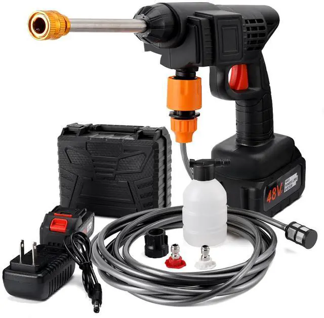 Main image of Power Blaster Plus Cordless Portable Electric Water Spray Gun and Hose Car Washer Cleaner Tool for Balconies Windows, Exterior Walls, Floors, Fences, Gardens, Bathrooms