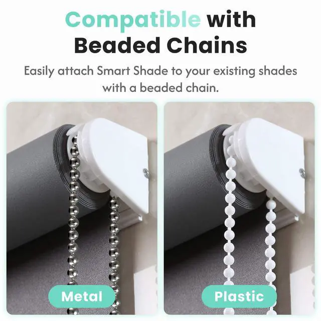 Alt view image 4 of 7 - Aura Roller Smart Shade Driver, Remote Control & WiFi Dongle | Automate Existing Blinds | Beaded Window Shade Compatible Up to 4x5ft | Rechargeable Battery | Set Schedules | Hands Free Voice Control