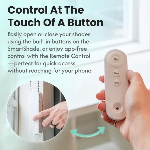 Alt view image 6 of 7 - Aura Roller Smart Shade Driver, Remote Control & WiFi Dongle | Automate Existing Blinds | Beaded Window Shade Compatible Up to 4x5ft | Rechargeable Battery | Set Schedules | Hands Free Voice Control