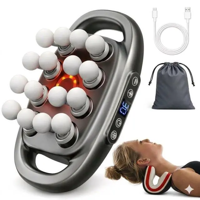 Main image of 16 Head Massager Gun & Cervical Pillow Bundle | Deep Tissue Muscle Percussion Massager for Body, Shoulders, Foot, Legs, Neck, Back | 30 Intensities & 3 Modes | Bonus Cervical Pillow for Neck Relief