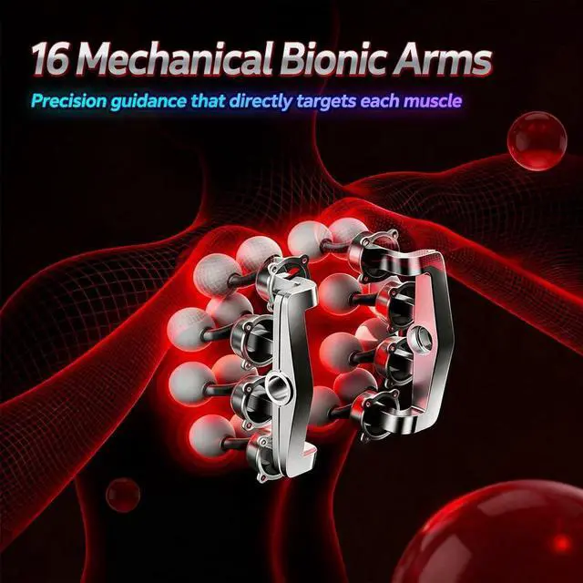 Alt view image 3 of 7 - 16 Head Massager Gun & Cervical Pillow Bundle | Deep Tissue Muscle Percussion Massager for Body, Shoulders, Foot, Legs, Neck, Back | 30 Intensities & 3 Modes | Bonus Cervical Pillow for Neck Relief