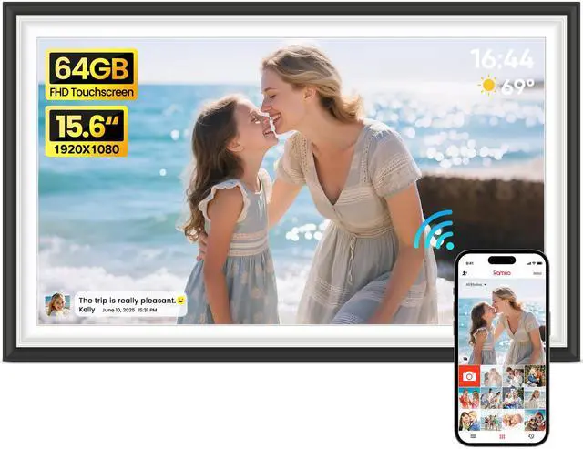Main image of Digital Picture Frame Frameo 15.6" WiFi Electronic Photo Frames Large with 64GB Memory 1920x1080 IPS FHD Touch Screen Share Moments Instantly Anywhere Photo Gifts for Parents and Grandparents