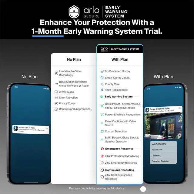 Alt view image 2 of 7 - Video Doorbell 2K + Chime 2 (2nd Gen, Latest Release), Wireless or Wired Option, 2-Way Audio, Night Vision, Head to Toe View, Package Detection, Person & Vehicle Recognition, 1-Month Secure Plan