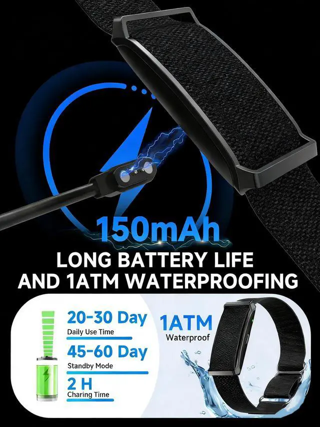 Alt view image 2 of 7 - Smart Bracelet for Men Women, Health Activity Fitness Trackers, 24/7 Continuous Blood Pressure/Heart Rate Monitor, 24H Sleep Tracker,170+ Sports Modes Fitness Tracker, Smart Band with Free APP 2 Bands
