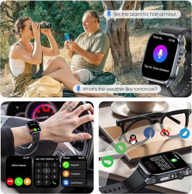 Alt view image 4 of 7 - Advanced Health Smartwatch for Women Men with Real-Time Monitoring of Heart Rate, Sleep Quality and Stress Levels, Always-On DisplayBright Flashlight (Black)