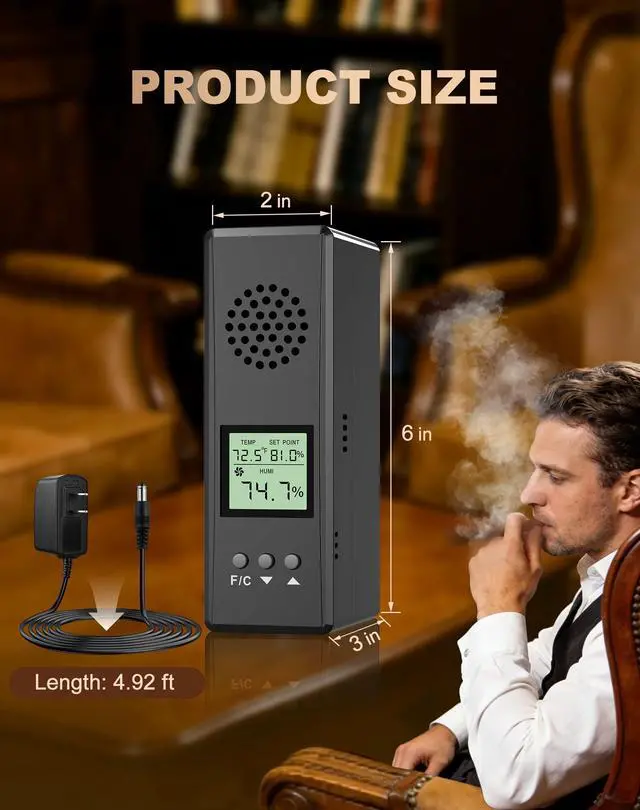 Alt view image 2 of 7 - Electric Humidifier for Cabinet (Fits 8 Cu Ft), Adjustable 20%90% RH, Quiet Operation with Real-Time Temp & Humidity Display, Precise Humidity Control, Ideal for Storing up to 300 PCS