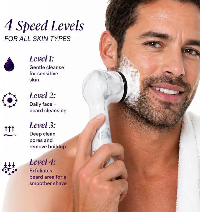 Alt view image 5 of 7 - Beauty Soniclear Allure 2026 Readers Choice Winner Sonic (no Rotating) Facial Cleansing + Exfoliation Brush for Men/Women, Antimicrobial Protected Bristles, 4 speeds, Serum Infusion Head