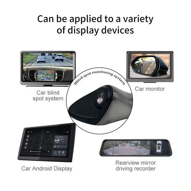 Alt view image 6 of 7 - CVBS Signals Blind spot Camera Car Side View Camera IP68 Waterproof 120 Degree Wide Angle Side View Mirror kit Dark Grey