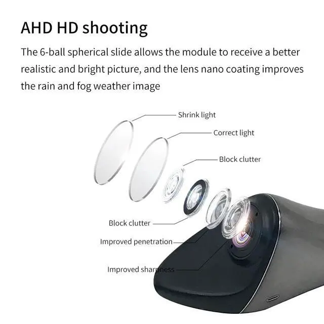Alt view image 3 of 7 - CVBS Signals Blind spot Camera Car Side View Camera IP68 Waterproof 120 Degree Wide Angle Side View Mirror kit Dark Grey