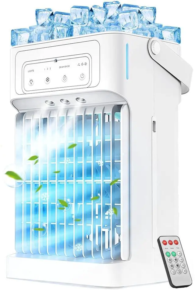 Main image of Portable Air Conditioners, 3 Speeds, 3 Mist Settings, 40oz XL Water Tank, 2~8h Timer & 7-color Ambient Lights, Air Conditioner Portable, Personal Small Mini Air Conditioner Air Cooler for Room Bedroom