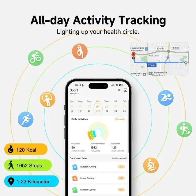 Alt view image 7 of 7 - Smart Bracelet, Subscription-Free 24/7 Health Tracking, Heart Rate, SpO2, HRV & Sleep Tracker with IPX8 Waterproof, Wearable Activity & Fitness Tracker, 7-Day Battery, 2 Bands