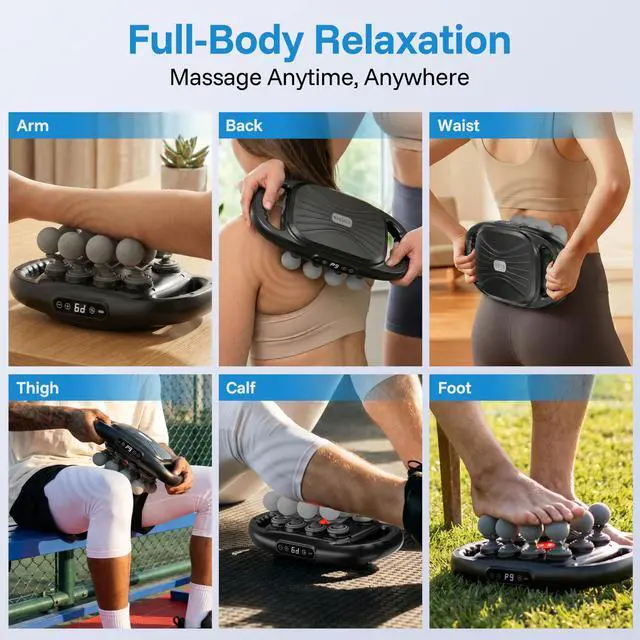Alt view image 6 of 7 - 16 Head Deep Tissue Massage Gun, Handheld Percussion Massager for Back, Neck, Shoulders & Legs, 9 Modes, 9 Intensities, Muscle Recovery & Relaxation Gift for Men & Women