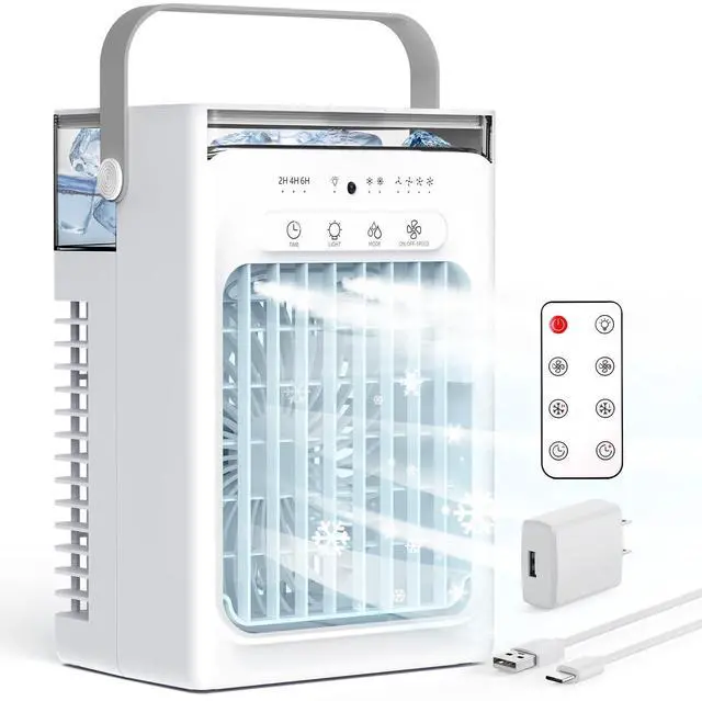 Main image of Portable Air Conditioners, 3-1 Mini AC Unit with Remote, 4 Speeds Small Air Cooler With 2 Mist Modes, 2 Cooling Modes,Timer,7 Lights, USB Powered Cooling Fan for Bedoom Camping Office