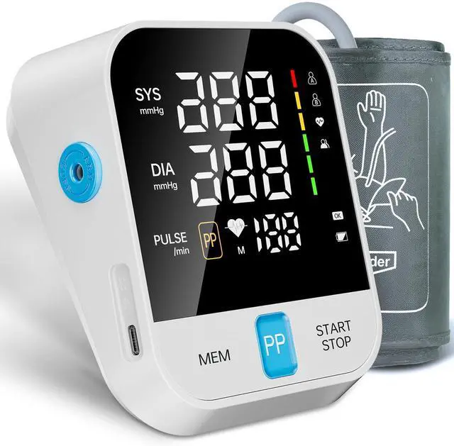 Main image of Blood Pressure Monitor for Home Use with Upper Arm Wide Range Cuff (8.7"-15.7" Adjustable) & LED Display, Automatic Digital BP Machine Storage Bag, 240 Memories for 2 Users