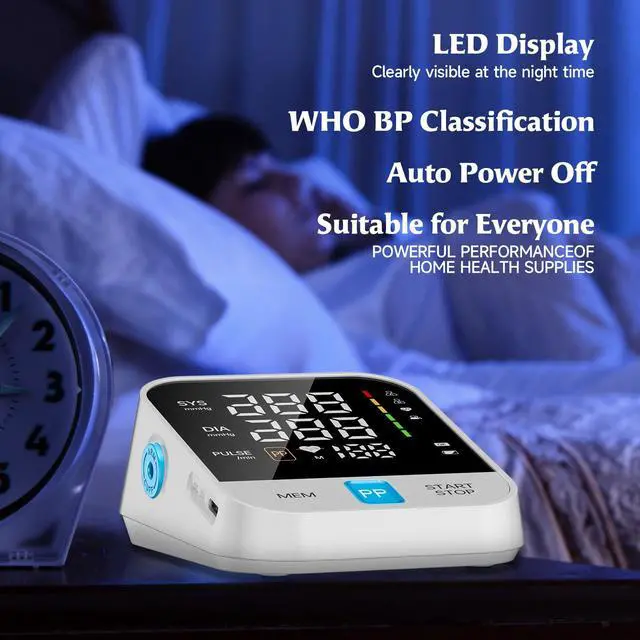 Alt view image 6 of 7 - Blood Pressure Monitor for Home Use with Upper Arm Wide Range Cuff (8.7"-15.7" Adjustable) & LED Display, Automatic Digital BP Machine Storage Bag, 240 Memories for 2 Users
