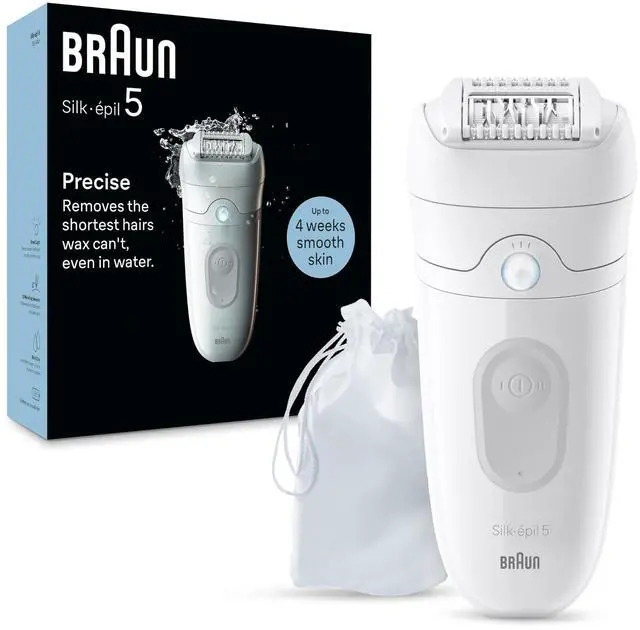 Main image of Epilator Silk-épil 5, Hair Removal Device, Women Shaver & Trimmer, Wet and Dry, Includes Skin Contact Cap, SE5-011, Grey