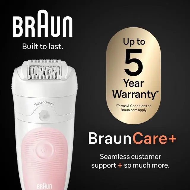 Alt view image 6 of 7 - Epilator Silk-épil 5, Hair Removal Device, Women Shaver & Trimmer, Wet and Dry, Includes Skin Contact Cap, SE5-011, Grey