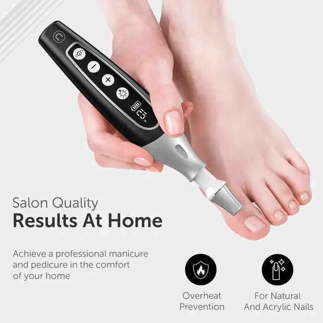 Alt view image 5 of 7 - PediLux Pro Professional Manicure Pedicure Kit, Thick Toenail Grinder, Cordless Electric Nail File Drill, Toe Nail for Dremel Tool, Filer, Sander, Remove Callus for Humans, Men, Women, Seniors