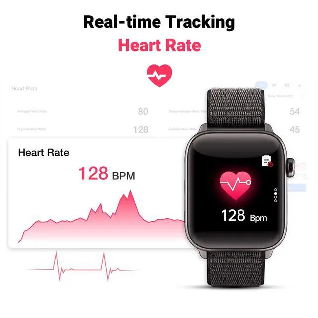Alt view image 6 of 7 - Bluetooth Comfortable Health Monitoring Smartwatch for Seniors Heart Rate, Body Temperature, Blood Oxygen, Activity Tracking, Medication Reminder, SOS Emergency PERS, Gift