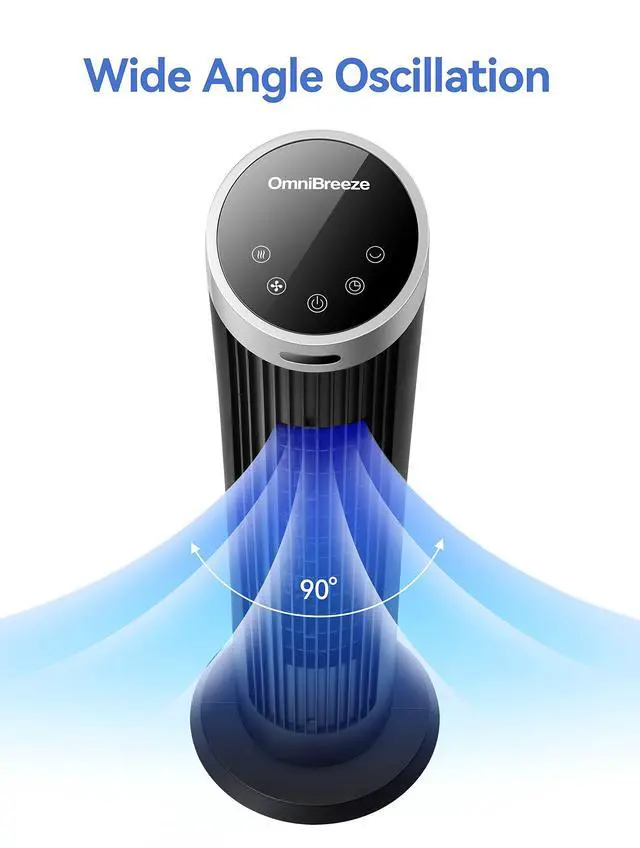 Alt view image 5 of 7 - Digital Electric Tower Fan, with Remote Control, LED Display, Standing Bladeless Floor Fans Cooling and Quite Indoor Living Room Bedroom use (36 Inch)