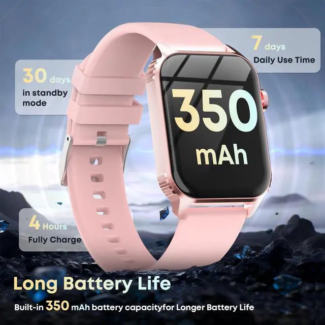 Alt view image 4 of 7 - Smart Watches for Women Men, 120 Sports Modes Smartwatch with 1.83 inches HD Display, Heart Rate/Sleep Monitor, IP67 Waterproof, Bluetooth Call & Music Control for iPhone/Android (Pink)