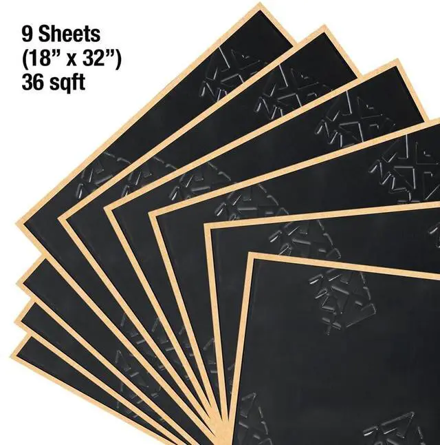Alt view image 6 of 7 - Stealth Black SDBBP40 90 mil Thick 36 sqft. Car Sound Damping Mat, Butyl Automotive Sound Deadener, Audio Noise Vibration Insulation and Dampening (Nine 18 x 32 Sheets) - Bulk Pack