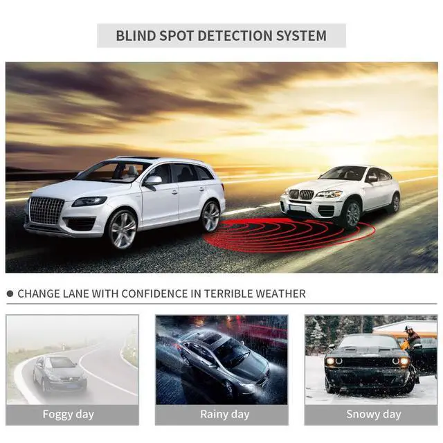 Alt view image 4 of 6 - EBS001 car Blind spot Monitor System Area Detection System Blind spot sensors for Cars Blind spot Alert 24Ghz DC12V