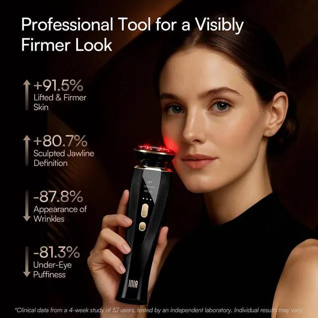 Alt view image 3 of 7 - 3-in-1 Red Light Therapy for Face and Neck Beauty Device for Puffiness & Skin Firming Skincare Tool (Black)