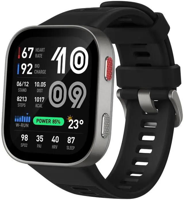Main image of Bip Max 50mm Smartwatch, 2.07" AMOLED Display, 20 Days of Battery, GPS, 4GB Storage, Offline Maps, Fitness Tracker, Hybrid Training, 150+ Sports, HYROX Mode, 5 ATM for Android & iPhone, Silver