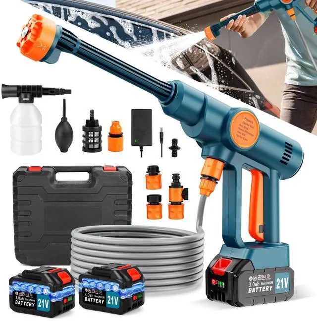 Main image of 6000mAh Portable Cordless Washer, Brushless Battery Operated, Handheld Car Washer with 6-in-1 Nozzle Battery Charger,Lightweight Washer Cleaning Tool with Foam Pot for Patio Boat Fence