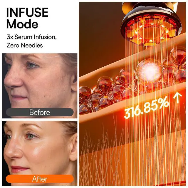 Alt view image 7 of 7 - 3-in-1 Red Light Therapy for Face and Neck Beauty Device for Puffiness & Skin Firming Skincare Tool (Black)