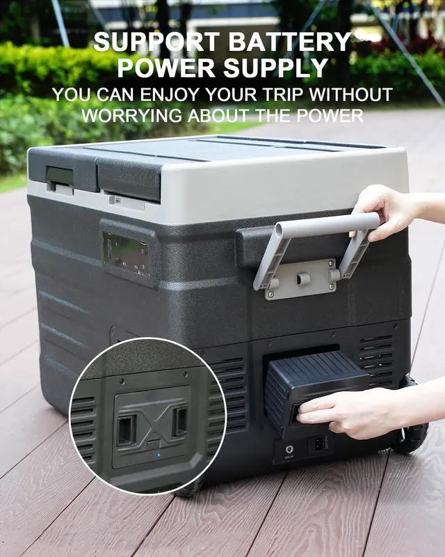 Alt view image 5 of 7 - UD45 12V Dual Zone Portable Car Refrigerator Detachable Battery - 173Wh (Black)