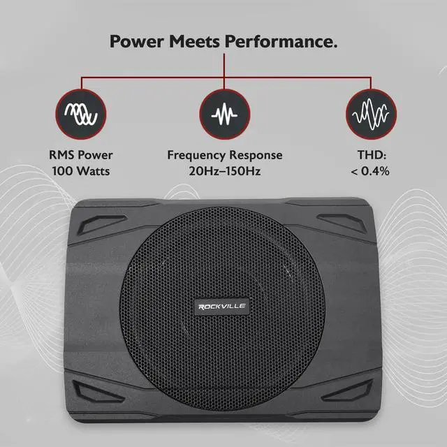 Alt view image 2 of 7 - SS8P 400W 8" Slim Under-Seat Active Subwoofer, High-Level Inputs, Cast Aluminum Enclosure, for Car/Truck Audio Systems