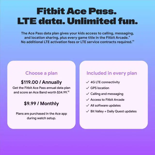 Alt view image 2 of 7 - Google Ace LTE - Kids Smartwatch with Call, Message, GPS, and Activity-Based Games, Ace Pass Data Plan Required - Mild - Strange Arcade