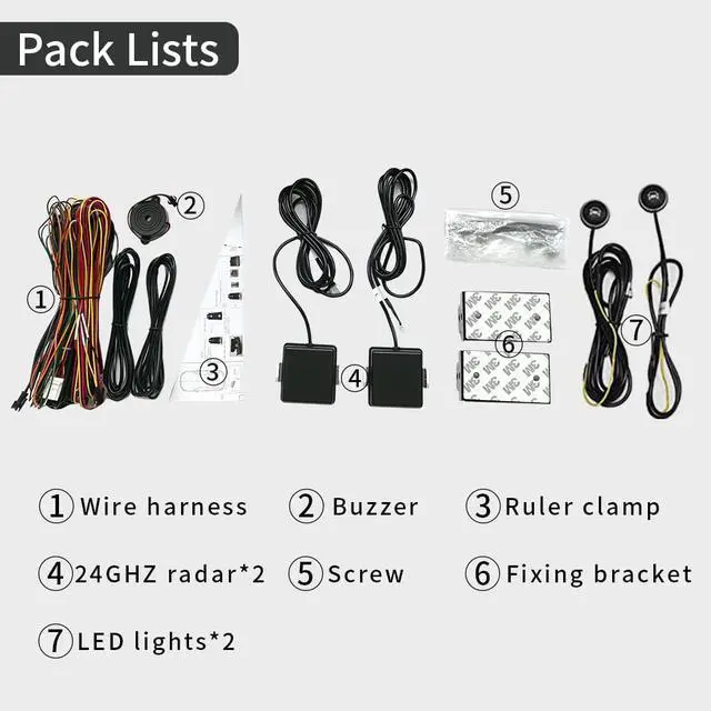 Alt view image 7 of 7 - Blind Spot Monitoring System, 24GHz Millimeter Wave Radar Universal Car Blind Spot Detection System, Reversing Radar Parking System