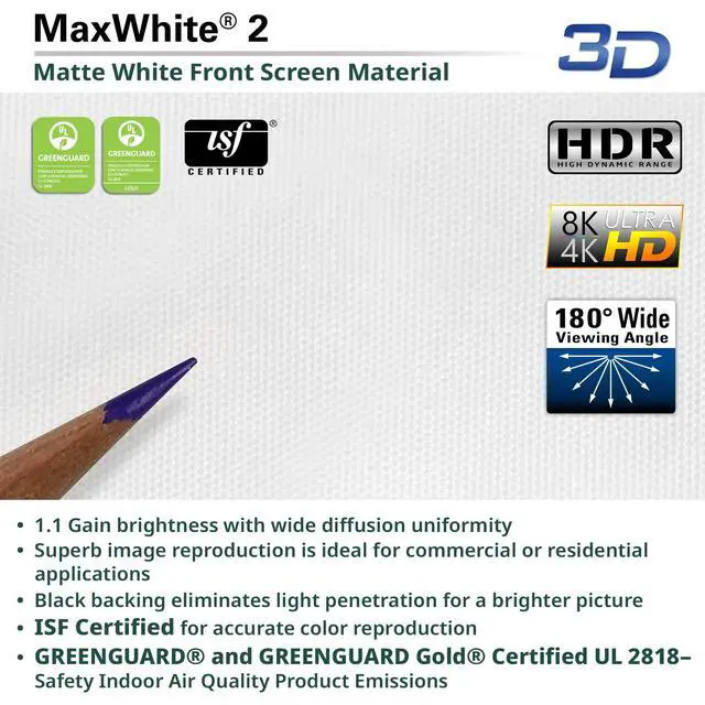 Alt view image 6 of 7 - Manual Series, 84-INCH 16:9, Pull Down Manual Projector Screen with AUTO LOCK, Movie Home Theater 8K / 4K Ultra HD 3D Ready, 2-YEAR WARRANTY, M84UWH, 16:9, Black