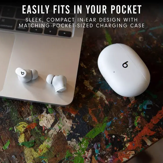 Alt view image 5 of 5 - Studio Buds - True Wireless Noise Cancelling Earbuds - Compatible with Apple & Android, Built-in Microphone, IPX4 Rating, Sweat Resistant Earphones, Class 1 Bluetooth Headphones - White