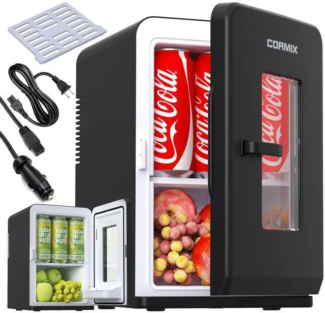 Main image of Mini Fridge for Bedroom, 15 Litre/21 Cans Portable Mini Refrigerator with AC/DC Power for Office, Dorm and Car, Thermoelectric Electric Cooler & Warmer Skincare Fridge for Drinks, Food, Cosmetics