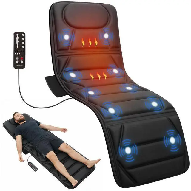 Main image of Full Body Massage Mat with Heat, 10 Motors Vibrating Back Massager, Back Massager with Heat, for Bed, Sofa, Massage Mattress Pad, Back Massage for Dad Mom, Gifts for Men Women(Vibration Only)