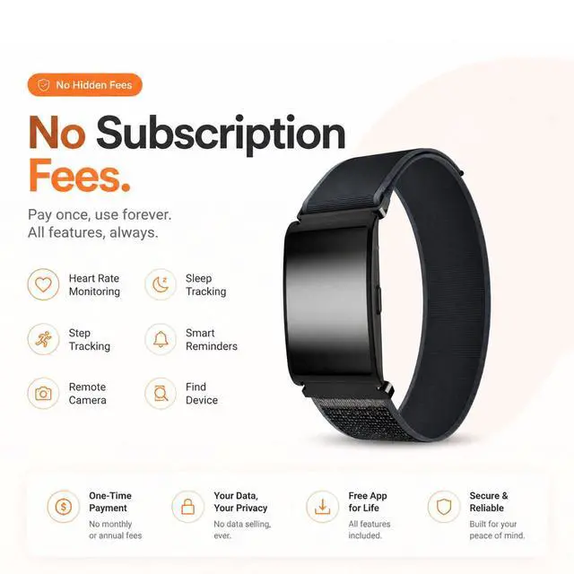 Alt view image 5 of 6 - Smart Bracelet for Men Women, Screen-Free Fitness Tracker, No Subscription, 35-Day Battery Life, 24/7 Activity and Sleep Monitor, Menstrual Cycle Insights, AI Analysis (2 Bands)