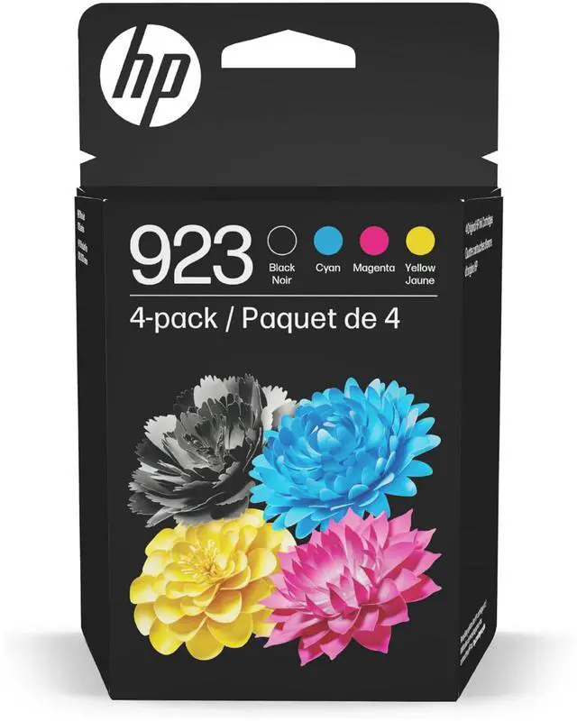 Main image of 923 Black, Cyan, Magenta, Yellow Ink Cartridges (4-Pack) | Works with Printer Series: OfficeJet 8120, OfficeJet Pro 8130 | Eligible for Instant Ink | 6C3Y6LN